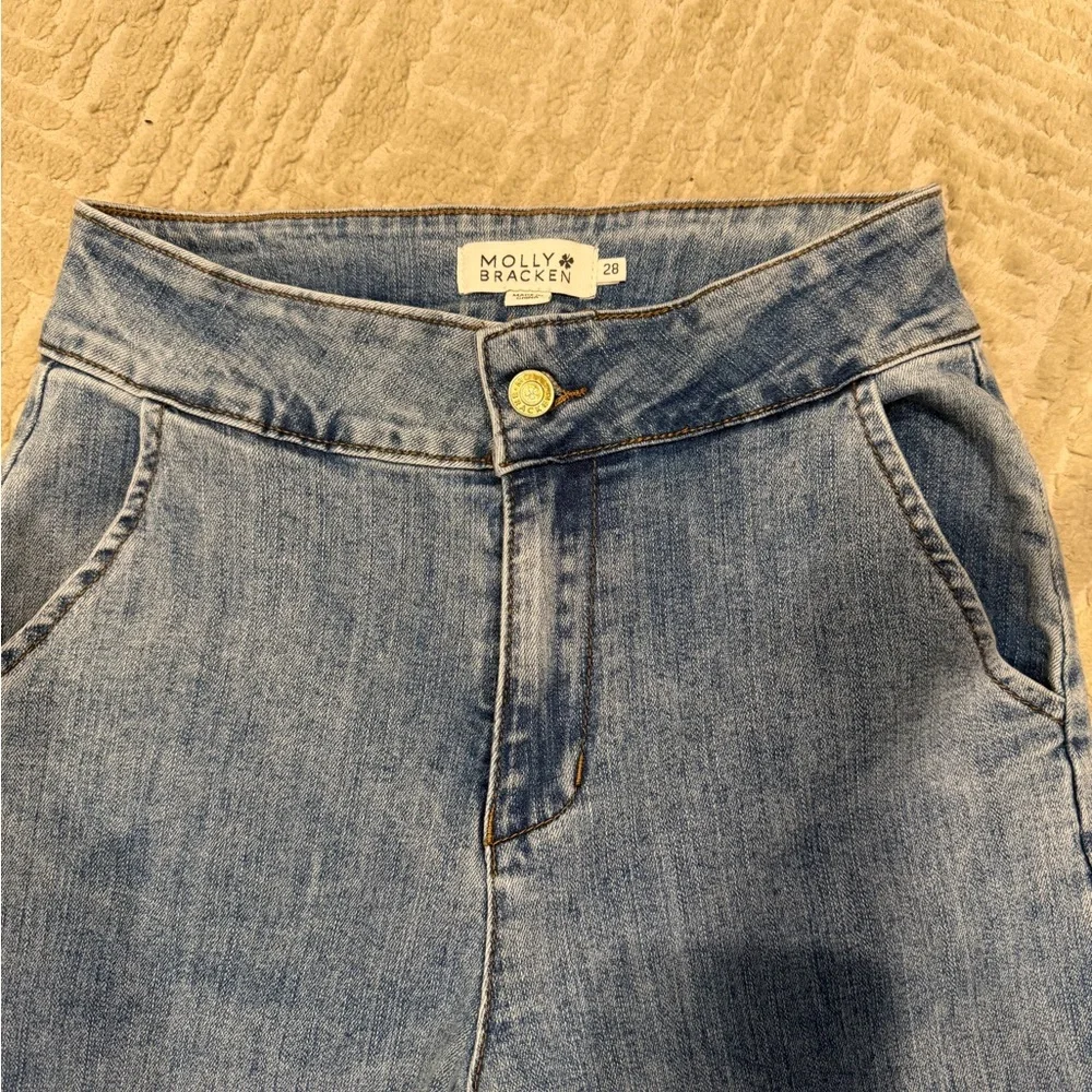 Molly Bracken Light Blue High-Rise Wide-Leg Jeans - Picture 2 of 6